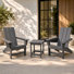 Arenijus HDPE Weather-Resistant Modern Adirondack Chair with Side Table Set
