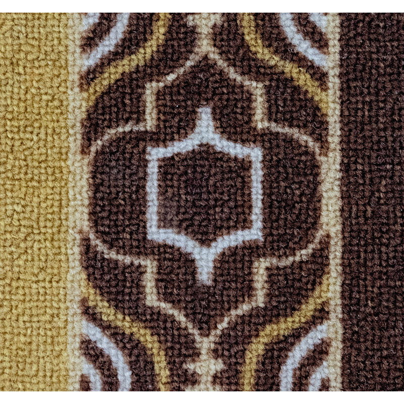 Tapis d'escalier marocain sur mesure, Brun, Rectangle 9 po x 2 pi 6 po