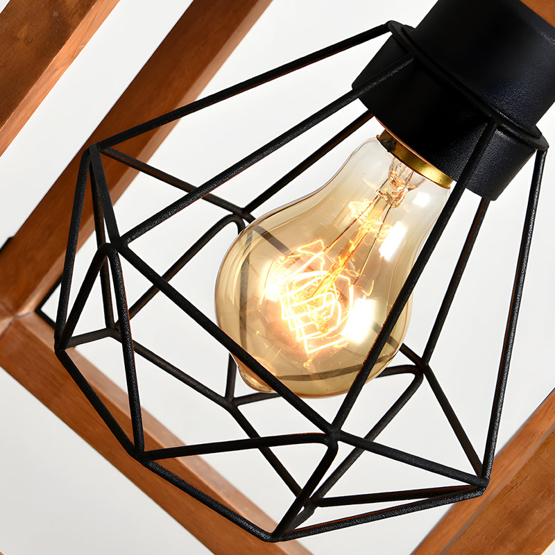 Pickar 1 - Light Rectangular Wood Pendant