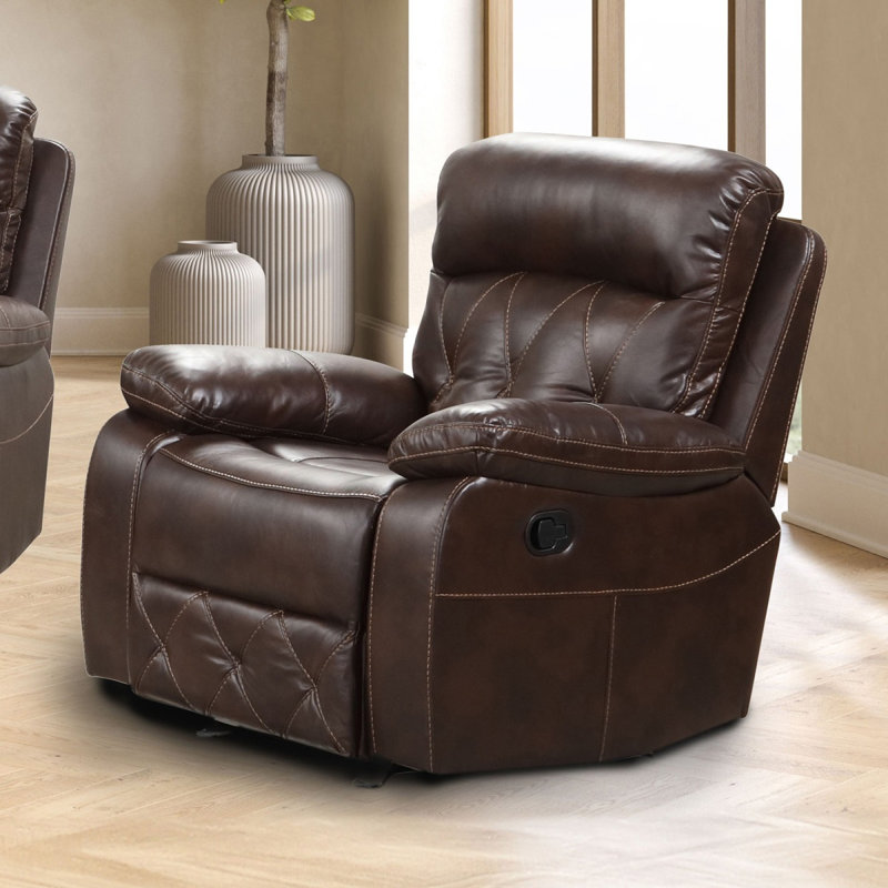 Chaise de style transitionnel avec coutures manuelles et coussins décoratifs à finition brune pour salon principal