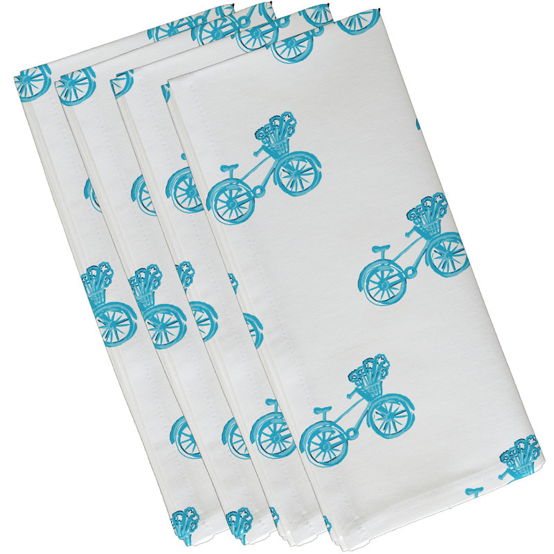 Ensemble de serviettes 4 pièces Cantrell, L 18 po x L 18 po, Bleu