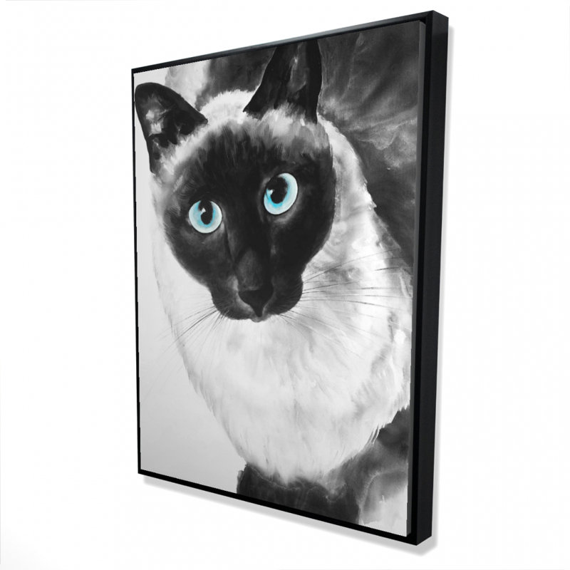 Blue Eyes Siamese Cat Print On Canvas