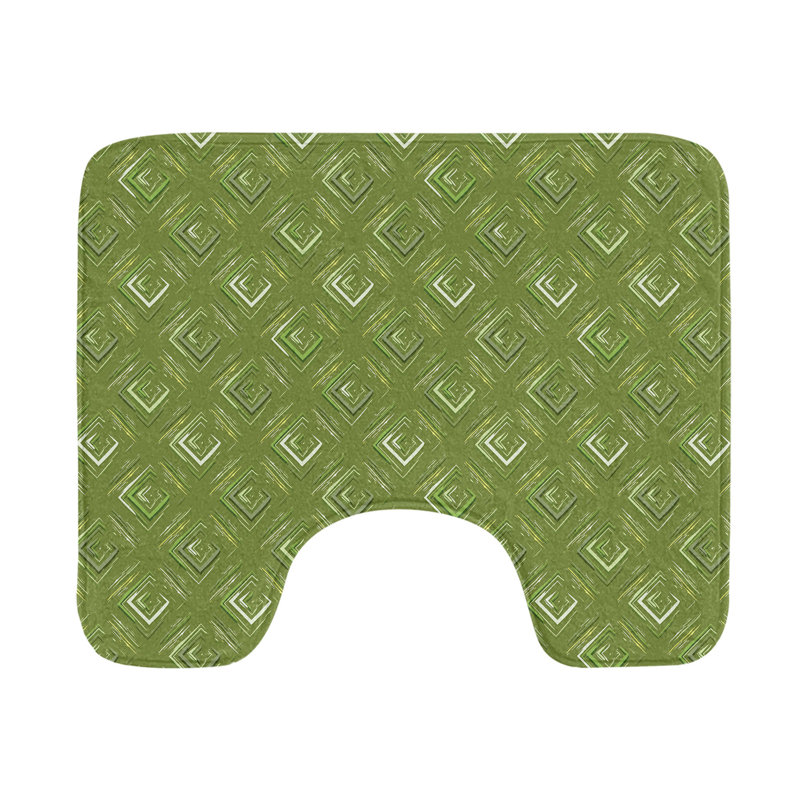 Tapis de salle de bain en forme de U vert olive Olive