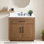 Ensemble de meuble-lavabo sur pied 36 po avec plateau en marbre d'ingénierie Avignon