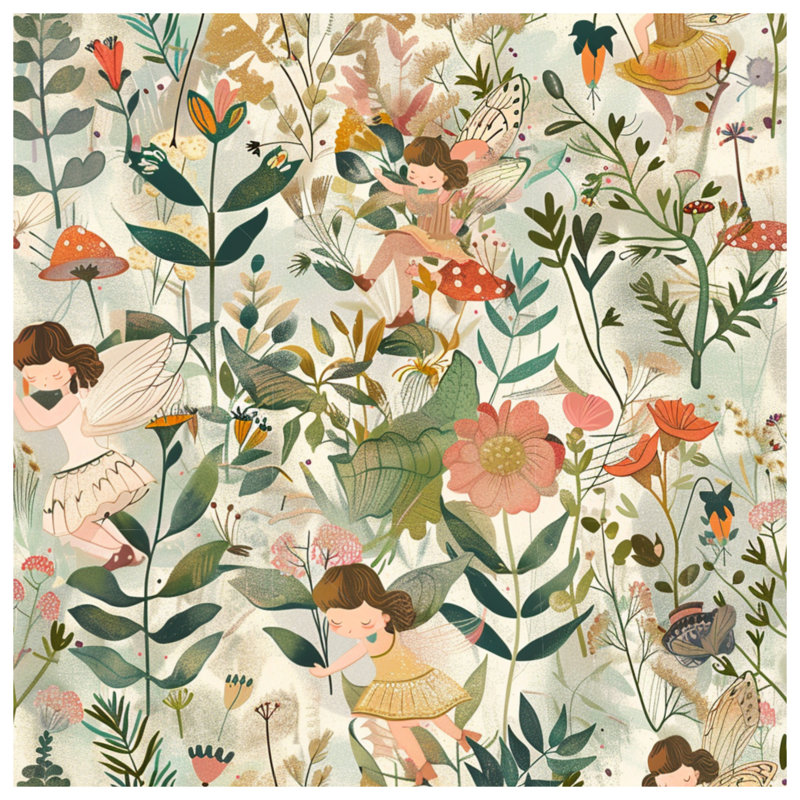 Tapisserie murale fée - Décoration murale fantaisie, H 51 po x l 60 po avec 4 œillets