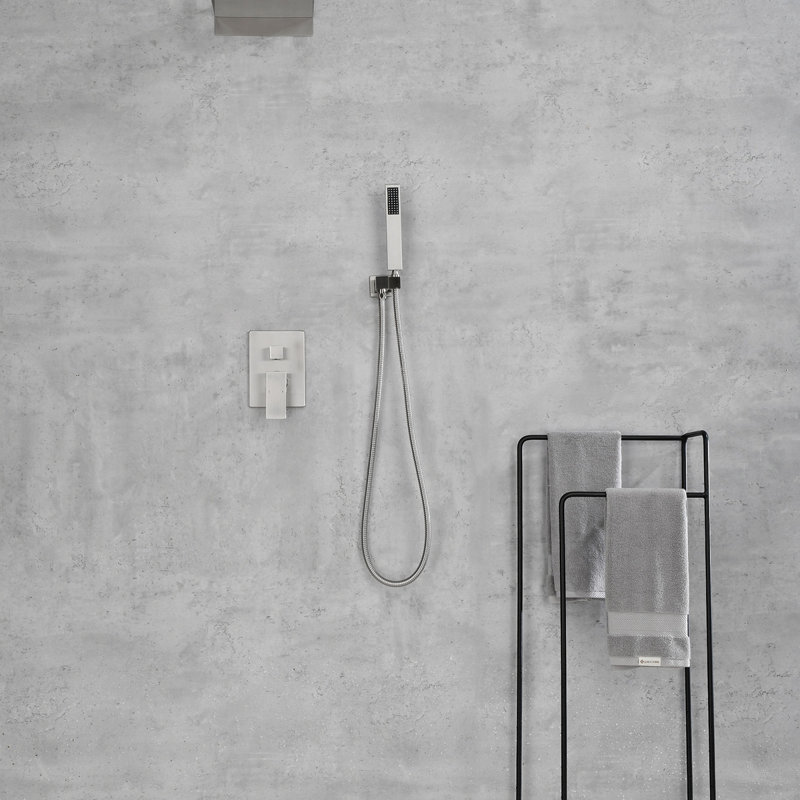 Shower System,Waterfall Rainfall Shower Head With Handheld, Shower Faucet Set For Bathroom Wall Mounted, Brushed Nickel
