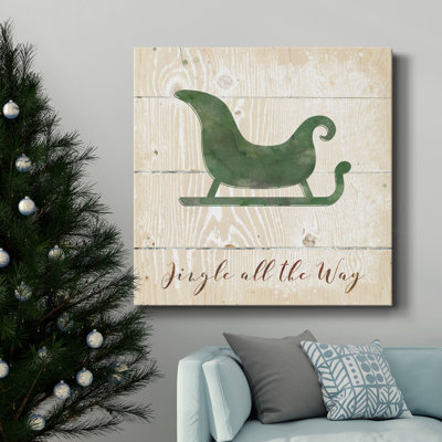 Jingle Sleigh-Premium, toile tendue avec châssis - prête à être accrochée