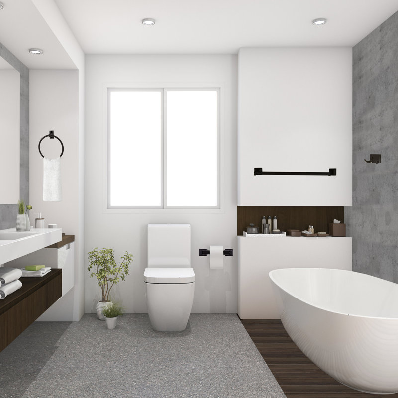 Lorinda 4 - Piece Bathroom Hardware Set, Matte Black
