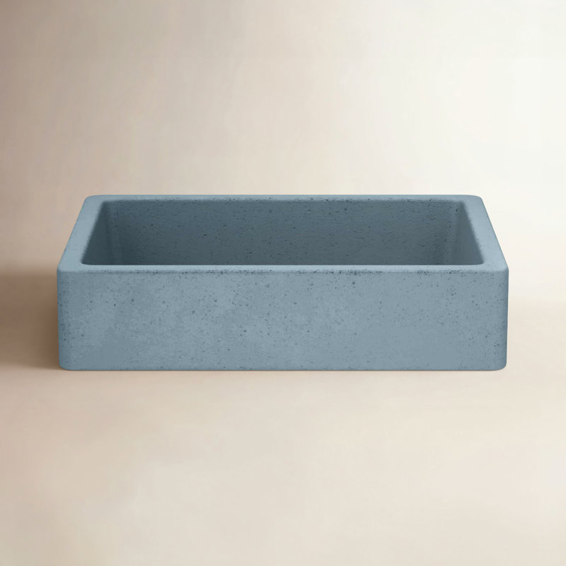 Nipomo Stone Handmade Rectangular Undermount Bathroom Sink, Ocean