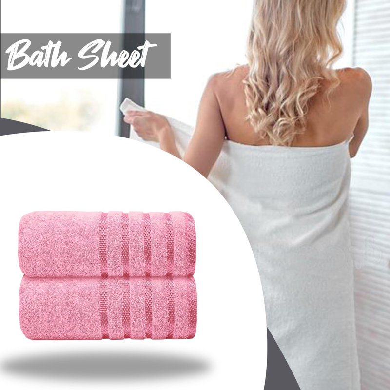 Mikeshia Premium Jumbo Bath Sheet Set, Pink