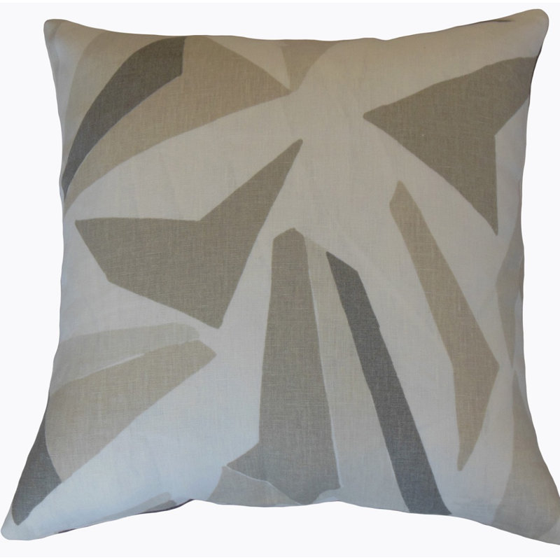 Gary Linen Reversible Throw Pillow, Height(24") x Width(24"), Gray/Light Gray