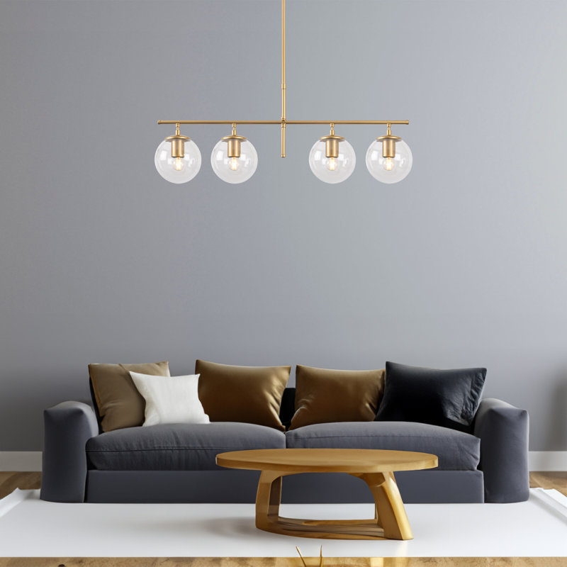 Lustre carré / rectangulaire Spoutnik à 4 lumières Shanielle