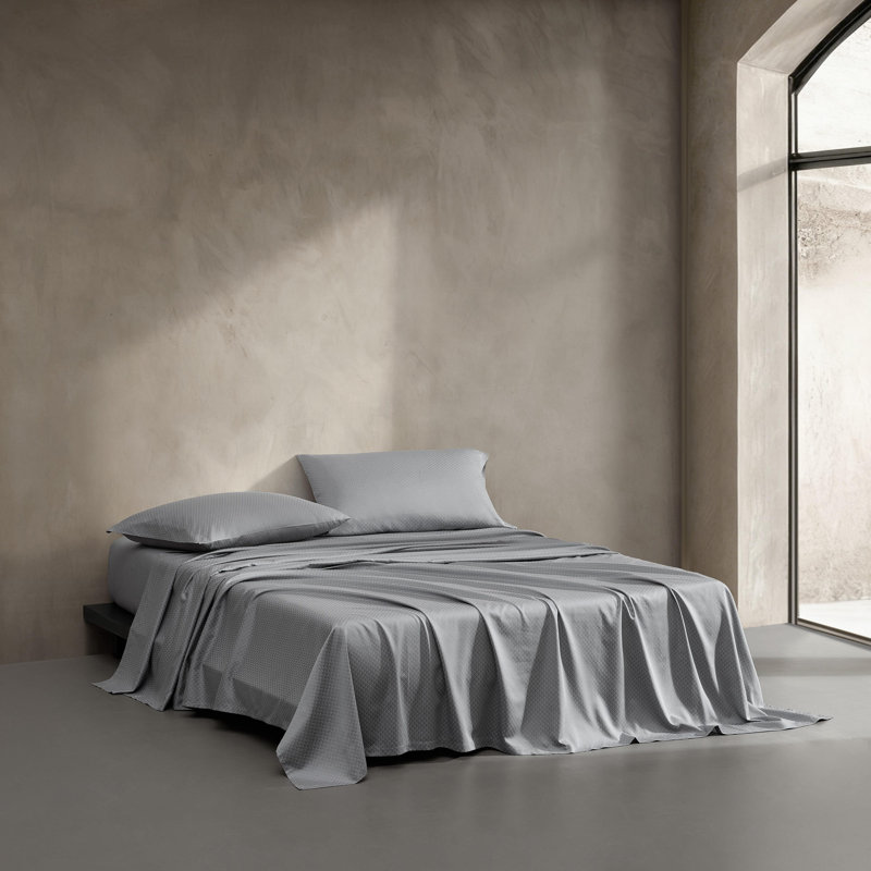 Ensemble de draps Calvin Klein Emblem Tencel, Très grand lit, Gris moyen