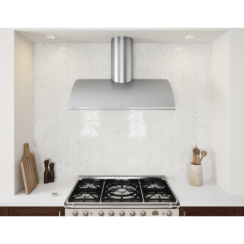 Zephyr Okeanito 36 in. Wall Mount Range Hood with LED Lights, 36", Stainless Steel