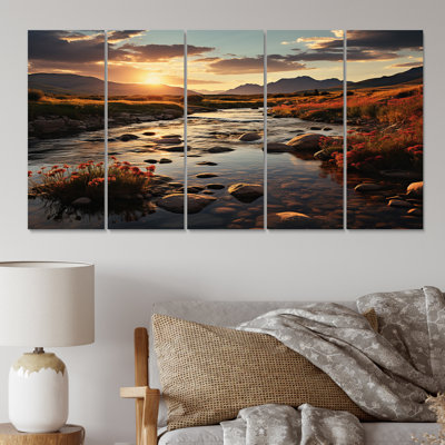 «Brown Montana Landscape» sur toile, reproduction de 5 pièces