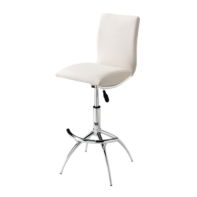 2 tabourets de bar contemporains, cuir texturé blanc doux, structure, hauteur de siège réglable, rembourrage en mousse facile à nettoyer, tabouret, pieds, fonction pivotante,