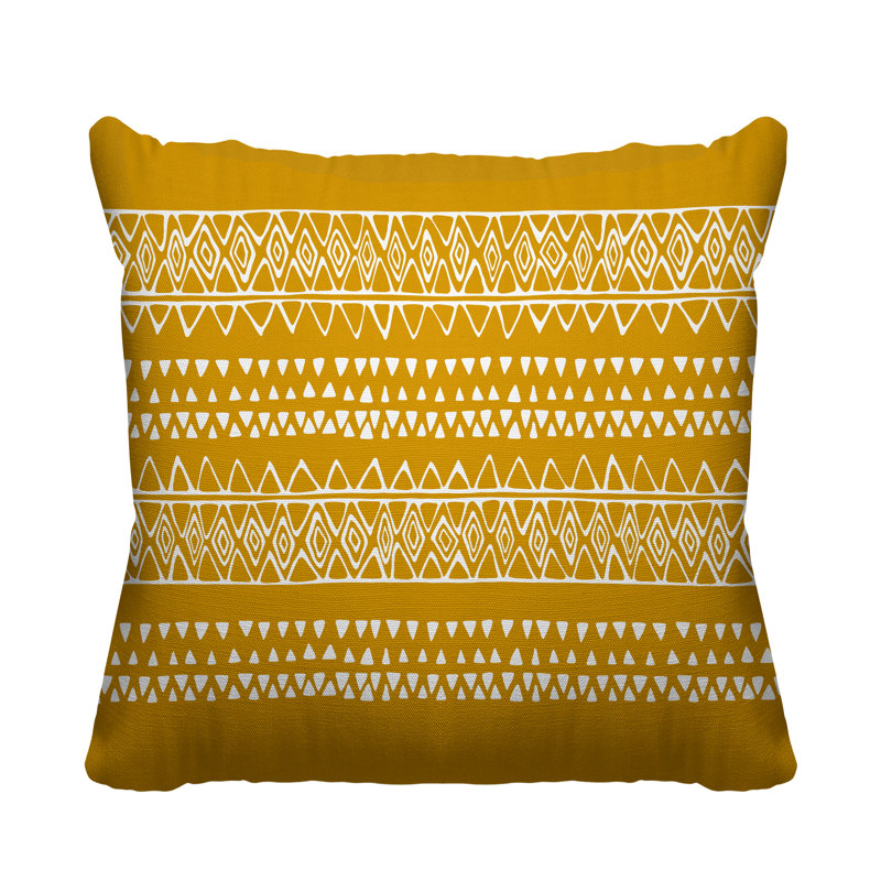 Housse et insert de coussin extérieur carré Ara, L 15 po x H 15 po, Moutarde