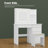 39.4'' Wide Makeup Vanity Set with Stool and LED Mirror-1724558307