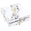 Table basse moderne carrée texturée en marbre avec 4 tiroirs et base suspendue, 43,3 po