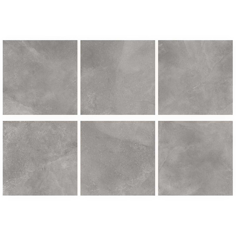 New Rock 48x48 Matte Porcelain Tile, Fossil Dark Gray