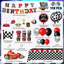 Race Car Birthday Decorations, ensemble de décorations de fête pour voiture de course 112 pièces