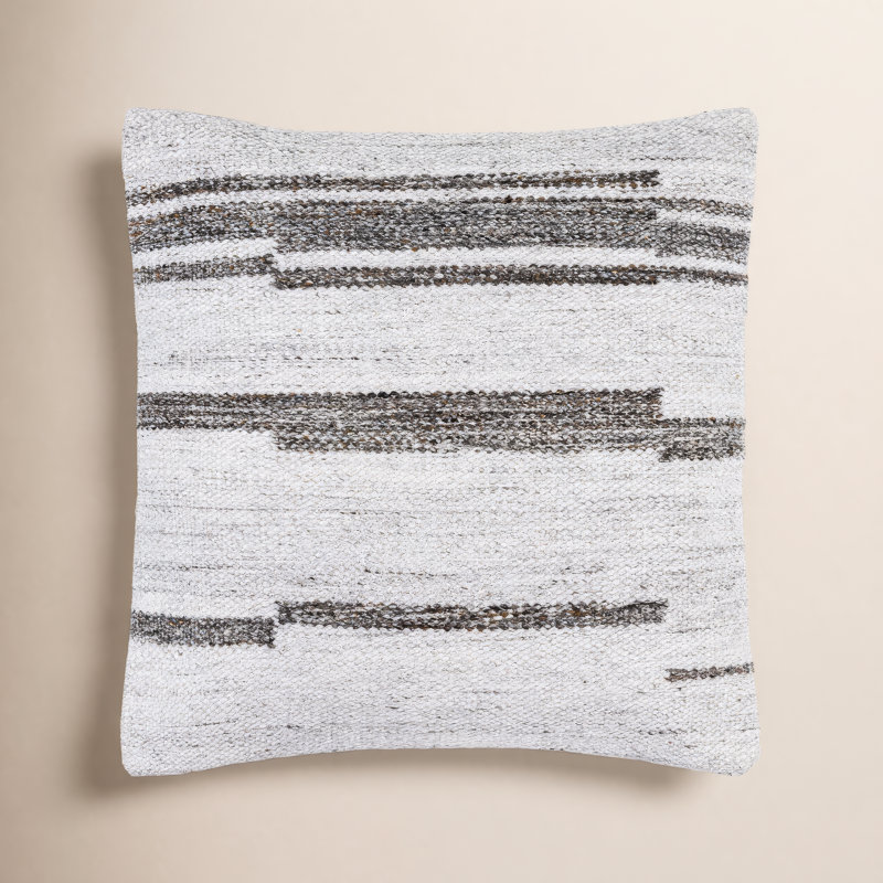 Weaver Striped Polyester Throw Pillow, 18" x 18", Polyester/Polyfill