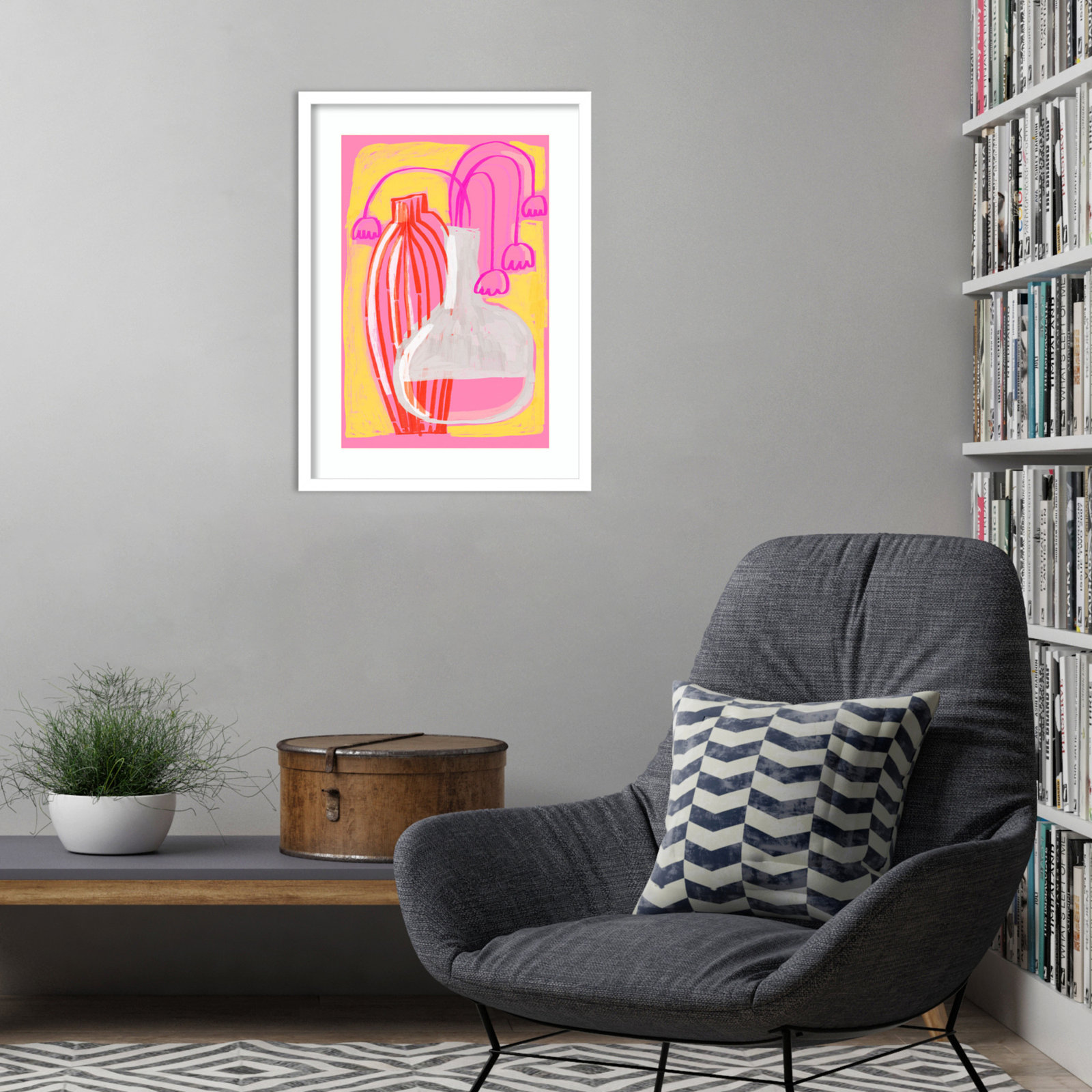 Galya "Neon Still Life No. 5" Print, White, 25" H x 19" W
