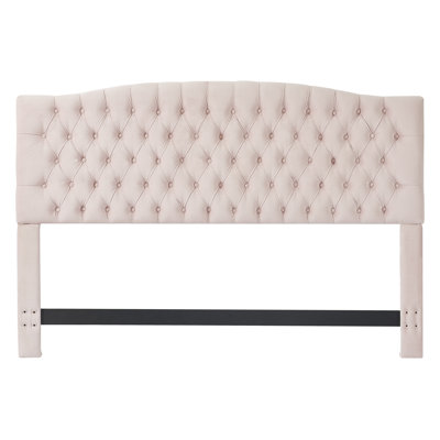 Elle Decor Celeste Tufted Upholstered Padded Headboard with Contemporary Button Tufting