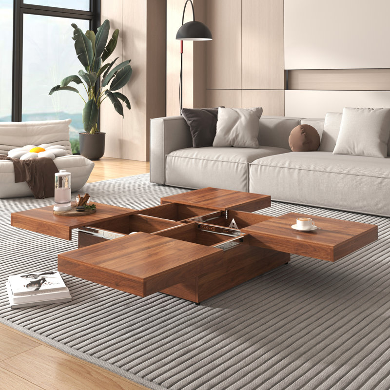 Square Marble Veneer Coffee Table