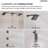  LED Bluetooth Thermostatic Shower System, Ceiling Mount Rainfall Shower Head with with Handheld Shower-95462234