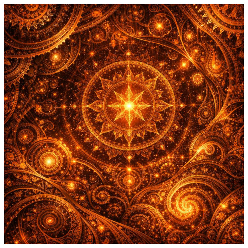 Couvre-lit matelassé Intricate Star Mandala , Grand lit