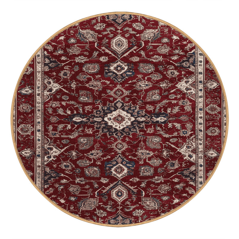 Tapis brun lavable à la machine, Rond 3 pi