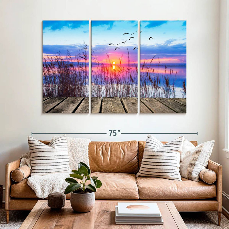 Aletra Sunset Over Lake Dock, 42" H x 65" W