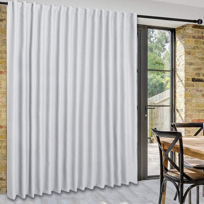 Rideaux à porte coulissante 1 panneau - Rideaux extra larges pour porte en verre, panneau de rideau occultant et isolant avec languette arrière et passe-tringle pour cloison de chambre à coucher