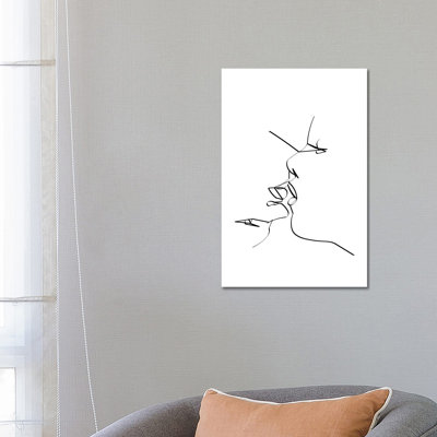 Reverse Kiss 1 Piece Wrapped Canvas Wall Art