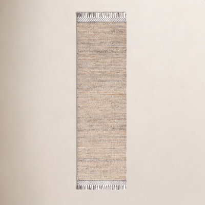 Blume Tan Charcoal Hand-Woven Jute Rug