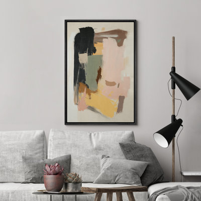 Colourful Abstract Colour Blocks Modern Rustic Framed Bedroom Wall Decorations Canvas Print