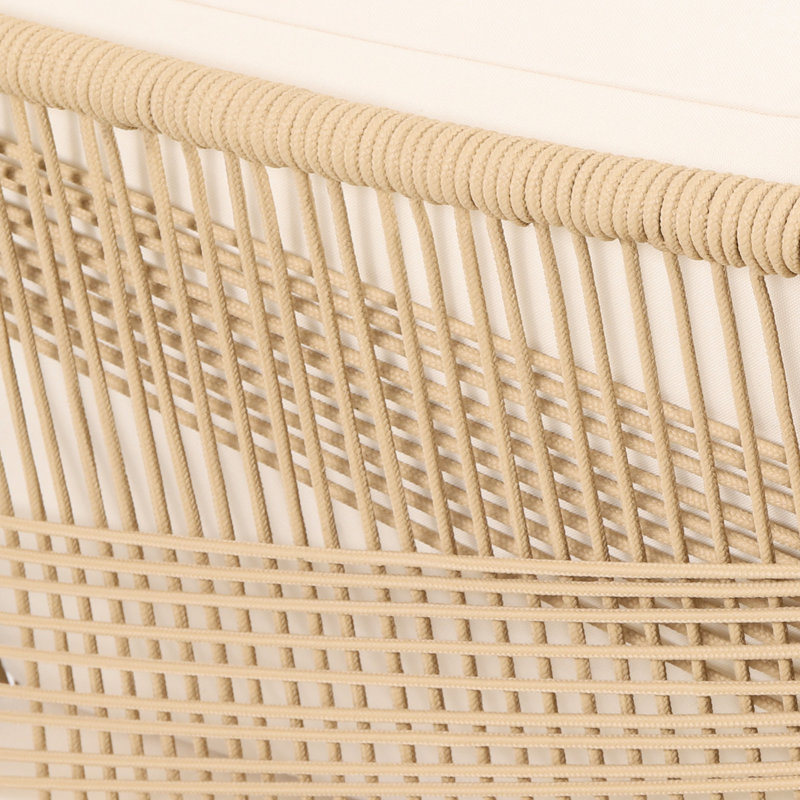 Wood Club Chair With Weather- And Robust Rope Weave, 28" X 27" 31.5 In