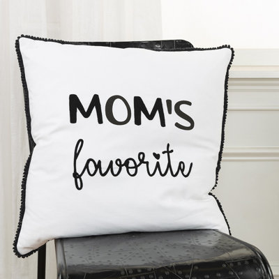 Black And White Moms Favorite Modern Throw Pillow