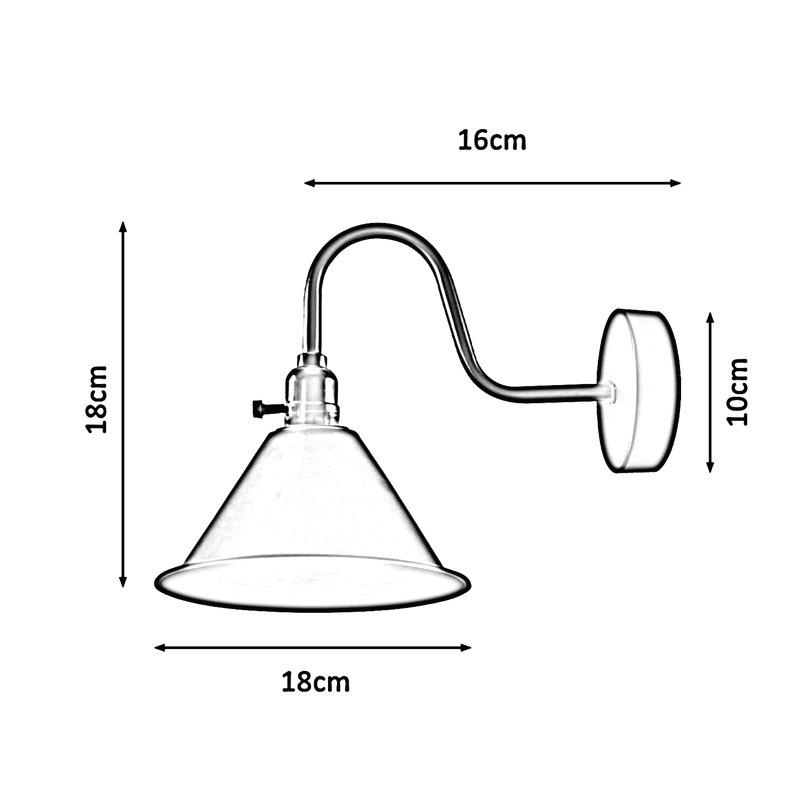 Orrington Armed Sconce, Brushed Copper, 10cm H x 18cm W x 18cm D