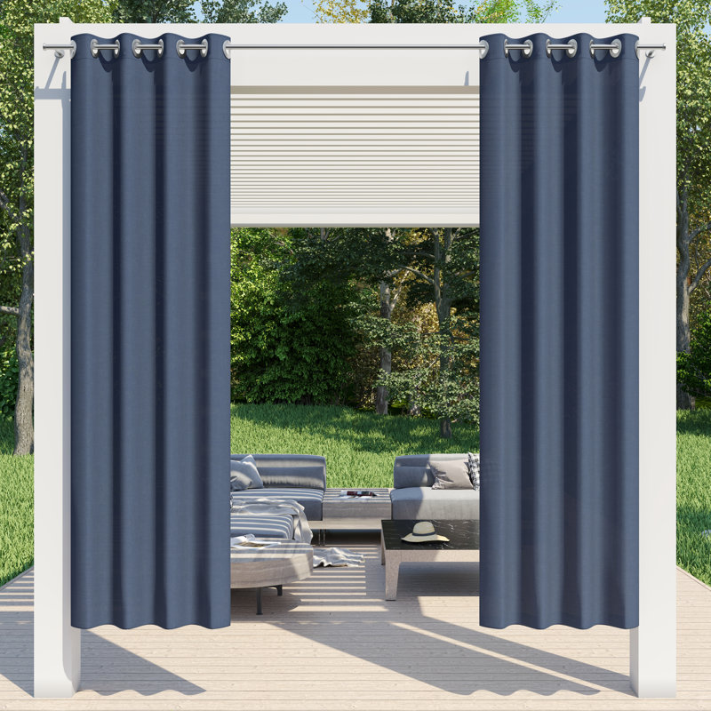 Kerbi Sunbrella Indoor/Outdoor Single Curtain Panel, Spectrum Indigo, 52" W x 96" H
