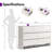 Modern 7 Drawer Dresser with Curved Corners and Flush Front Design, Minimalist Storage Cabinet for Bedroom or Living Room-313452922