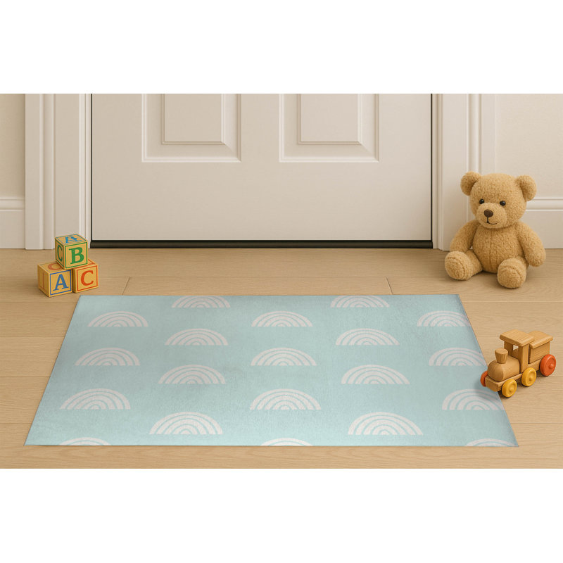 Paillasson Bows, Bleu clair, L 60 po x L 84 po