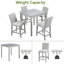Ensemble de table de comptoir 5 pièces, ensemble de table de cuisine avec table carrée, table de salle à manger à hauteur de comptoir-188320614-188320608