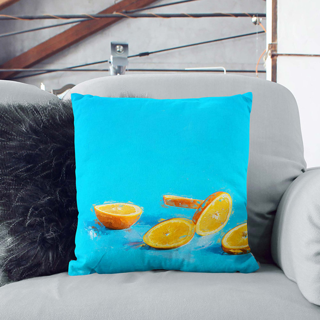 Falling Oranges Cushion with Filling