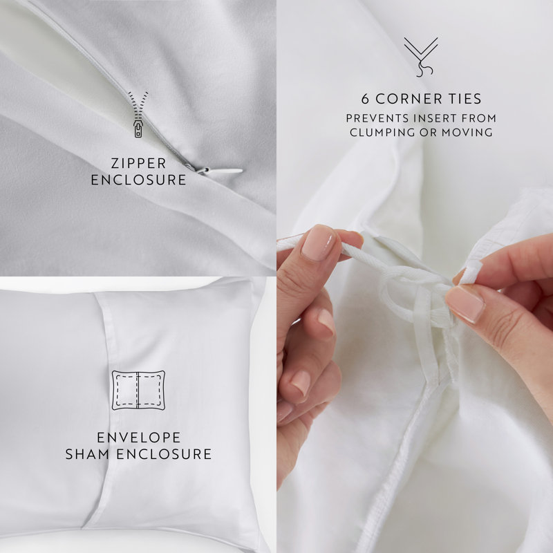Ensemble de housse de couette en satin de coton rétro délavé à longues fibres, Gris clair