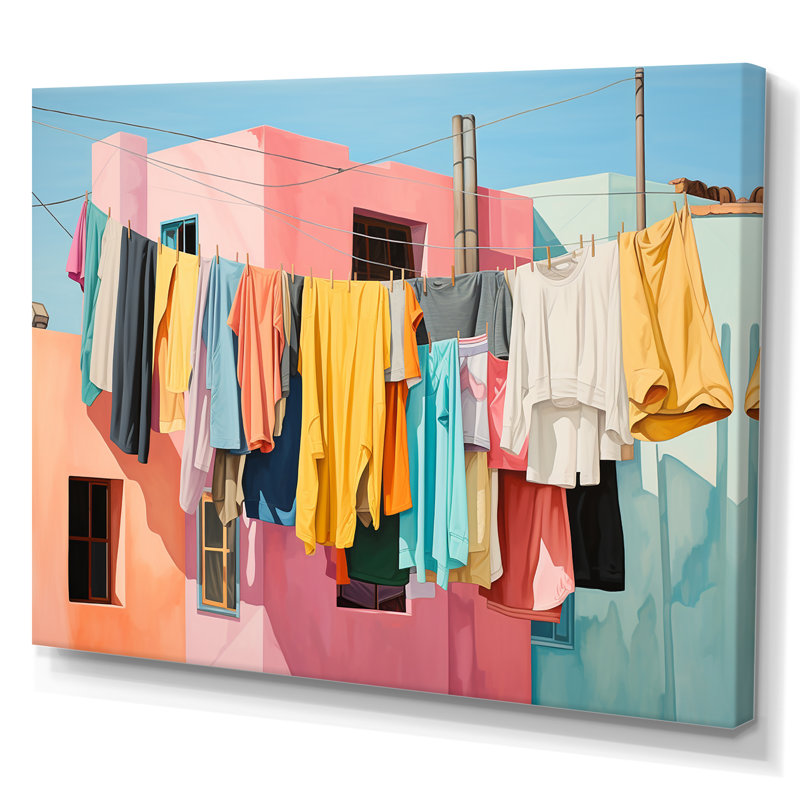 «Yellow Cubist Laundry Day Chaos I», art mural, H 32 po x l 24 po x P 1 po