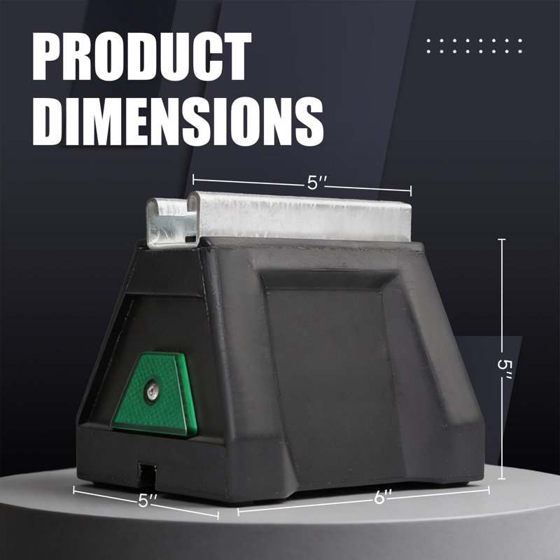 Bloc de support de toit avec traverse de traverse en acier galvanisé de remplacement pour charge de 1000 lb, 6 pouces, noir