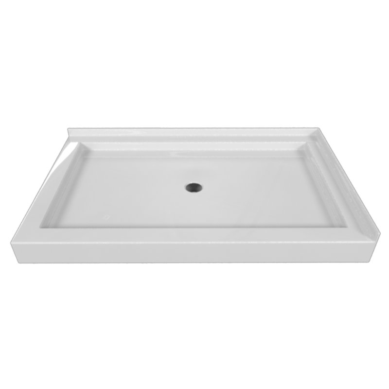 Signature 48'' W 32'' D Rectangular Double Shower Base, Biscuit