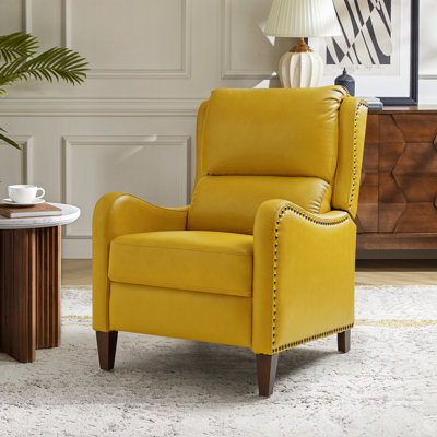 Fauteuil inclinable en cuir véritable de 28,75 po de large Neliyah